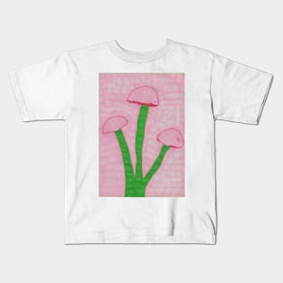 Pink and Green Mushrooms Kids T-Shirt